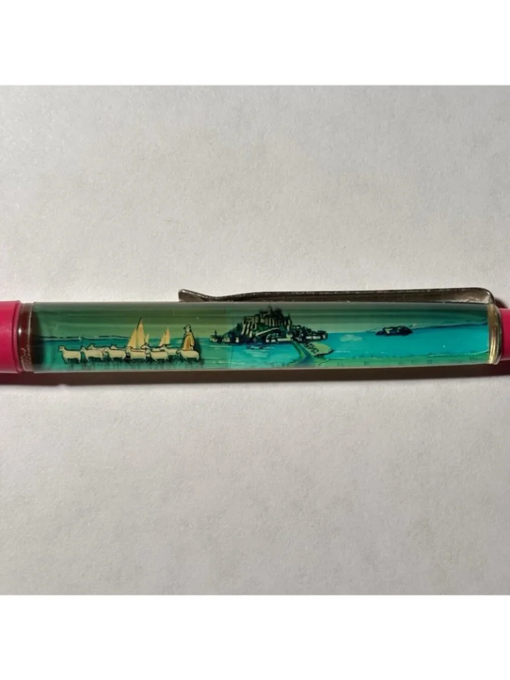 Mont Saint Michel France Floaty Pen Shepherd Sheep Flock Moves Abbey Church Vtg